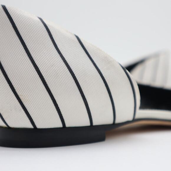 Sergio Rossi D'Orsay Asymmetrical Striped Flats Size 39 - Picture 11 of 12